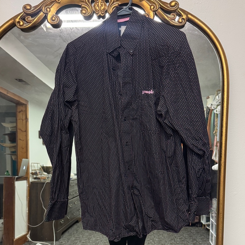 Wrangler Black and Pink Polka Dot Shirt